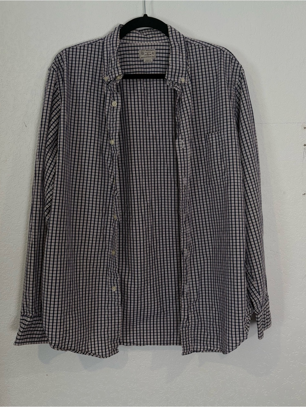 Vintage 90s JCrew Black & White Plaid Button-Up Shirt Jacket
